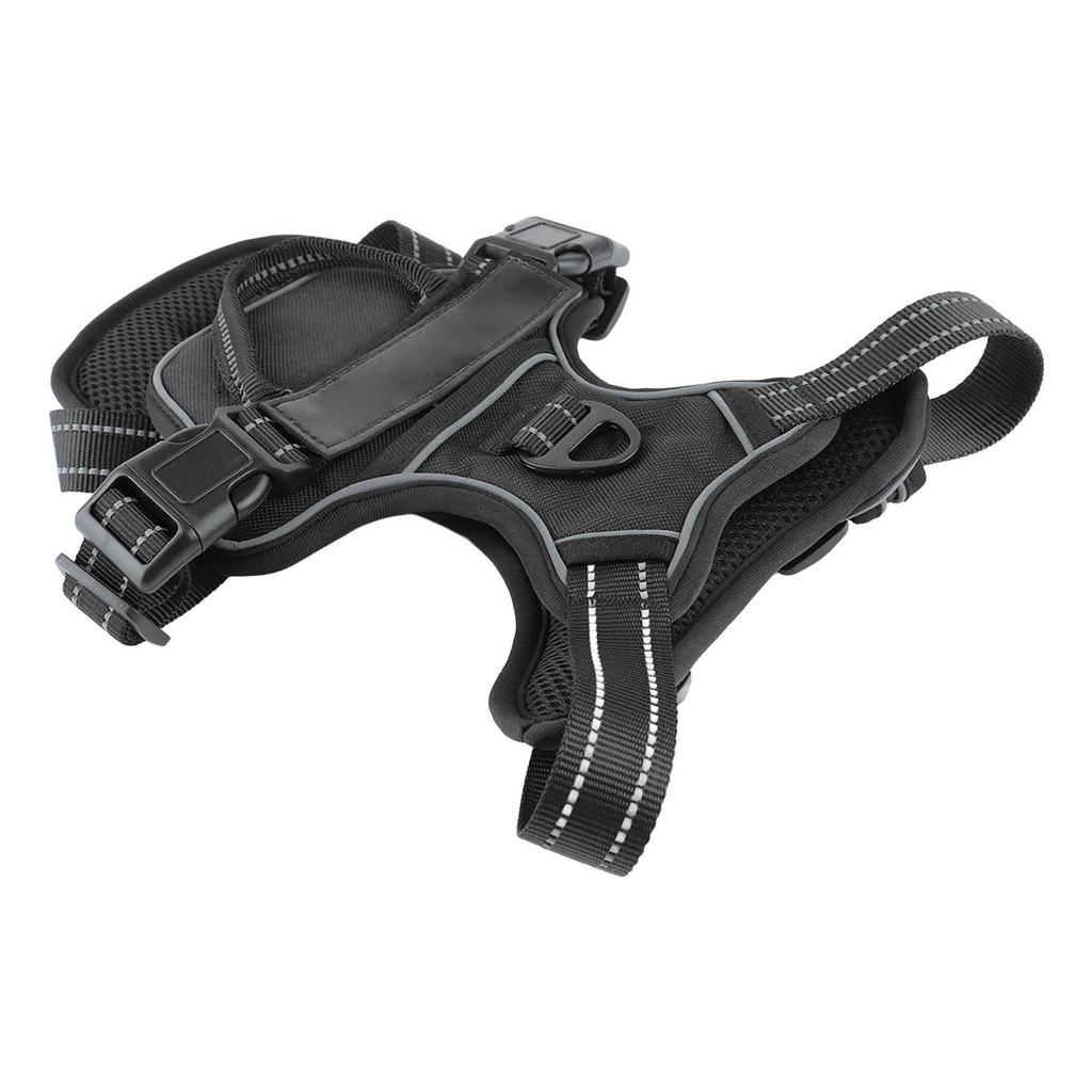 Hundegeschirr Doppellagig Verstellbar Atmungsaktives Mesh Reflektierend Ausbruchsicher Haustiergeschirr Weste für Outdoor-Wanderungen