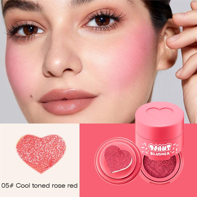 6 Farben Love Air Cushion Liquid Blush Face Lip Universal Natural Nude Matte Velvet Blush Makeup Geschenk für Frauen
