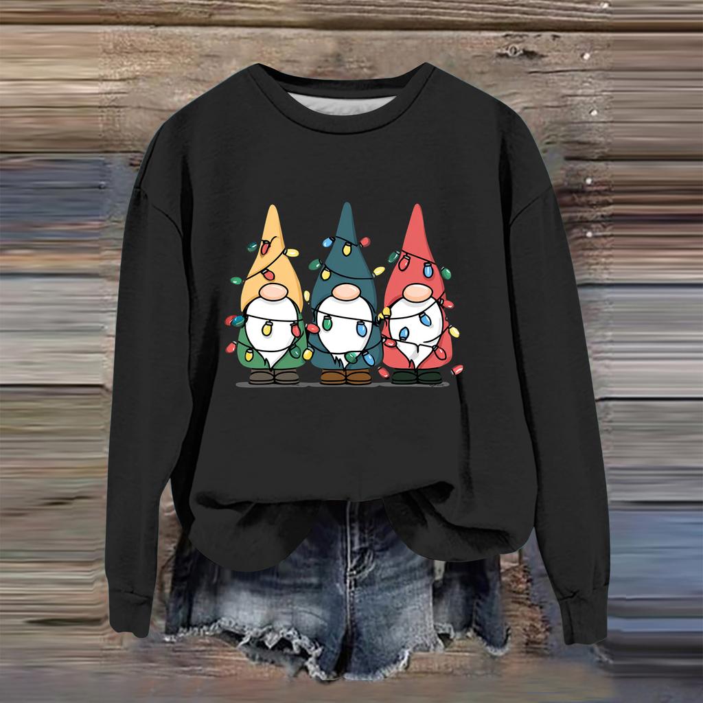 Women's Fashion Casual Long Sleeve Loose Christmas Printed Sweatshirt