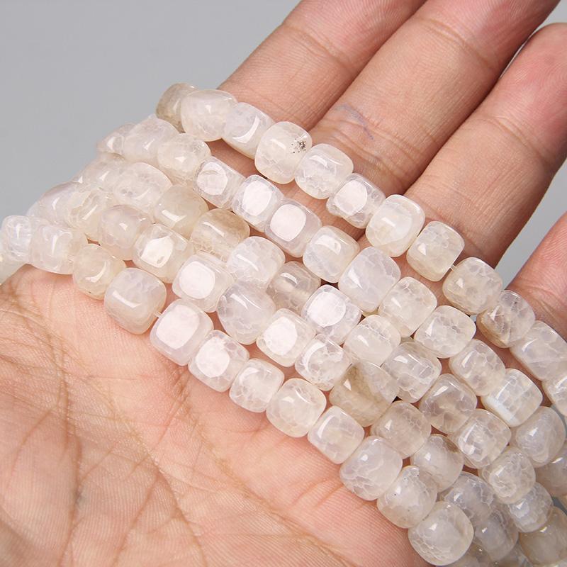 Natural Stone Square Cube Agates Beads Charm Loose Spacer Beads 6-8mm Jewelry Making Accessories Beadwork DIY Necklace Bracelets
