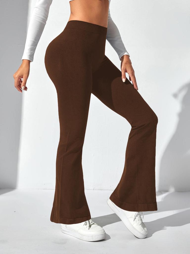 High Waist Deep V Flare Yoga Pants with Tummy Control and High Elasticity for Women