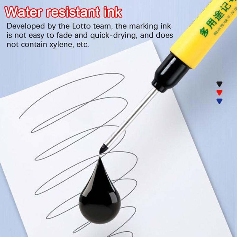 33Mm Marking Pen Waterproof And Colorfast Ceramic Tile Wood Metal Deep Hole Long Head Marking Pen Woodworking Electrician Tools