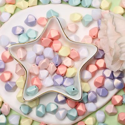 Macarone Farbe Mit Loch Schmuck Zubehör Handwerk DIY Multicolor 10Pcs Geometrie Armband Halskette Herstellung Mode Acryl Lose Perlen