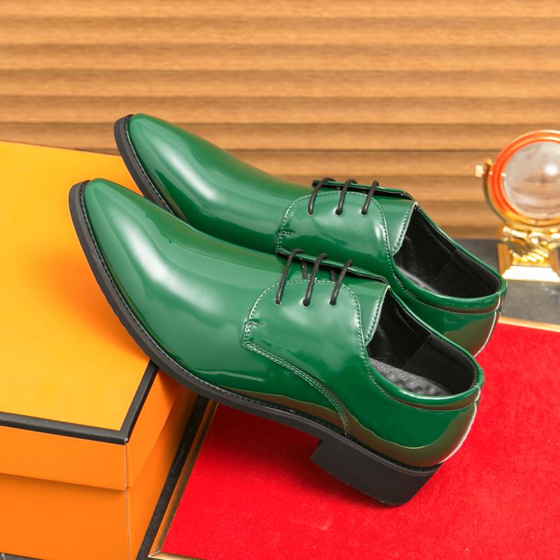 Glossy Leather Casual Business Shoes for Men Quality Pointed Toe Men's Wedding Shoes Large Size 46 Formal Party Shoes Man 2025