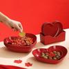 5/10Pcs Creative Love Fruit Plate Heart-shaped Nut Love Plate Red Love Plate  Home Party Use