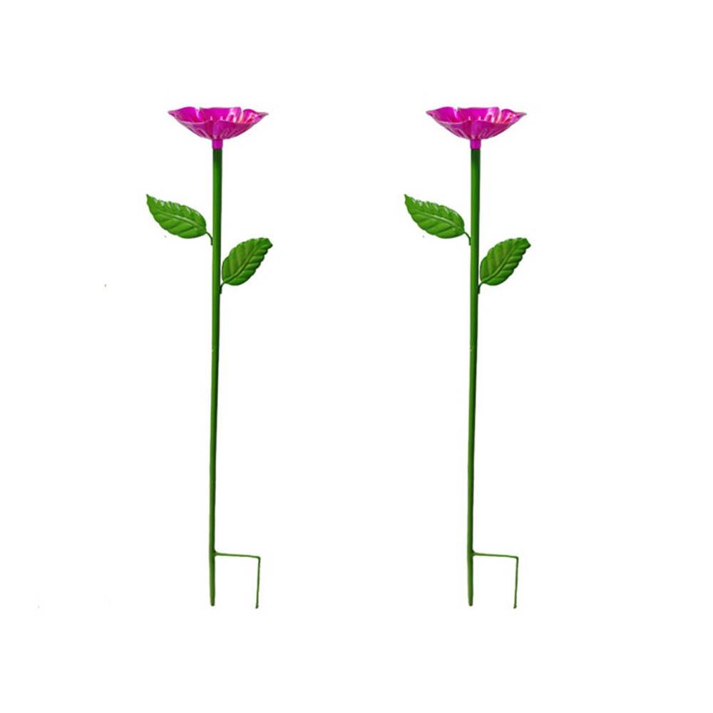 2pcs Plug-in Bee Drinking Cups Metal Butterfly Bath Bowl Water Station Bee Watering Cup Bird