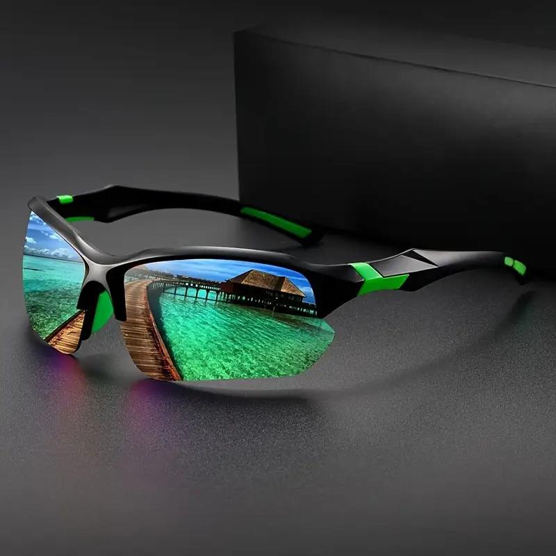 

1PC Wrap Fashion Futuristic sunglasses For Men And Women Are Suitable For Music Festivals, Holiday Wear, Parties зелёный