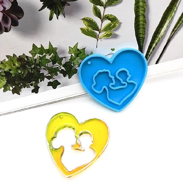 Eltern-Kind Silikonform für Schlüsselanhänger Schmuckherstellung, DIY Anhänger Charms Form