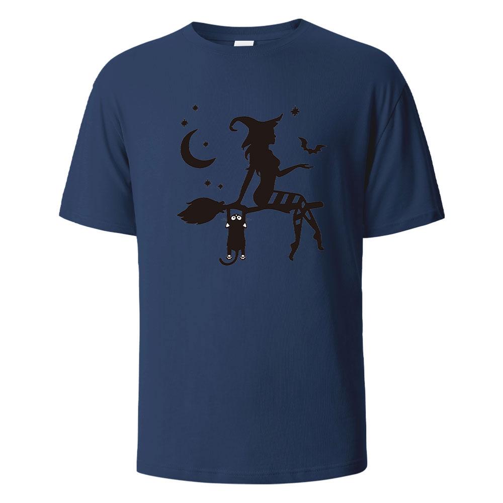 Witch Print t shirts 100 Cotton Summer Tees For Men Women Oversize Casual Tops t shirts