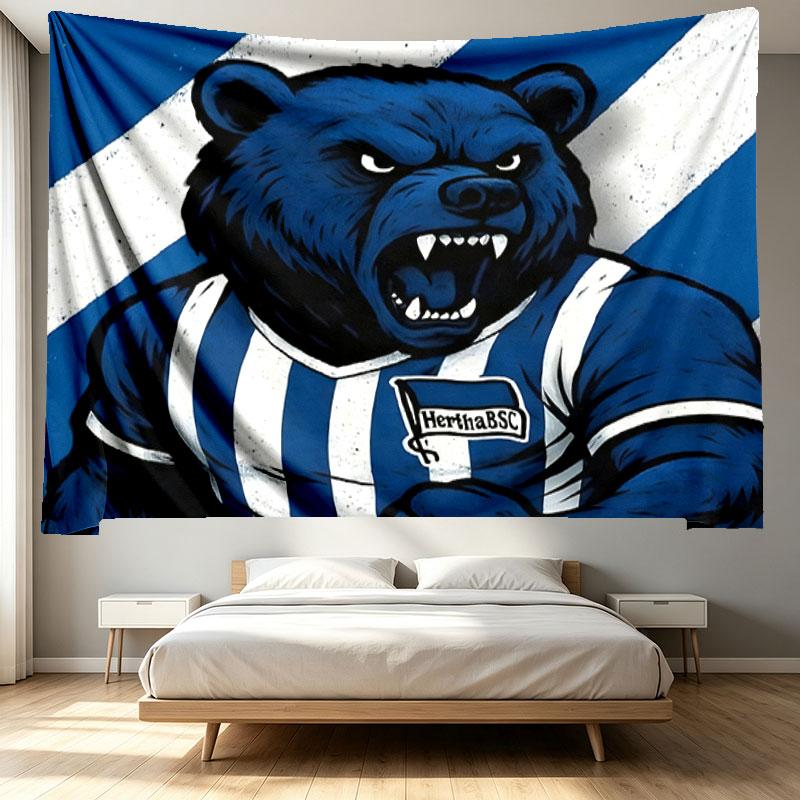 Hertha BSC Print Tapestry - Portable Wall Decor Cloth, for Home, Dorm, Travel, Bedroom, Living Room - Ideal Birthday Housewarming Gift