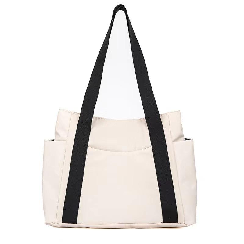 2025 New Women's Bag Japanese Solid Color Tote Bag Shoulder Bag Casual Simple Mommy Going Out Bag Canvas Handbag