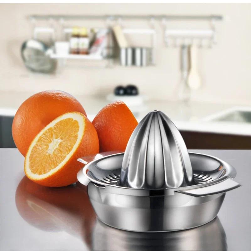 100% Hand Pressed Manual Fruit Juicer, 304 Stainless Steel Citrus Kitchen Accessories Tools, Portable Lemon Orange Juice Maker
