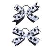 2pcs Soccer Bow Hair Ties Sporty Bow Cheer Ing Elastic Hair Bands Soccer Accessories for Girls Black