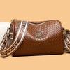 2025 Women's All-Season Soft Leather Cylinder Bag with Stone Pattern, Wide Shoulder Strap & Crossbody Functionality