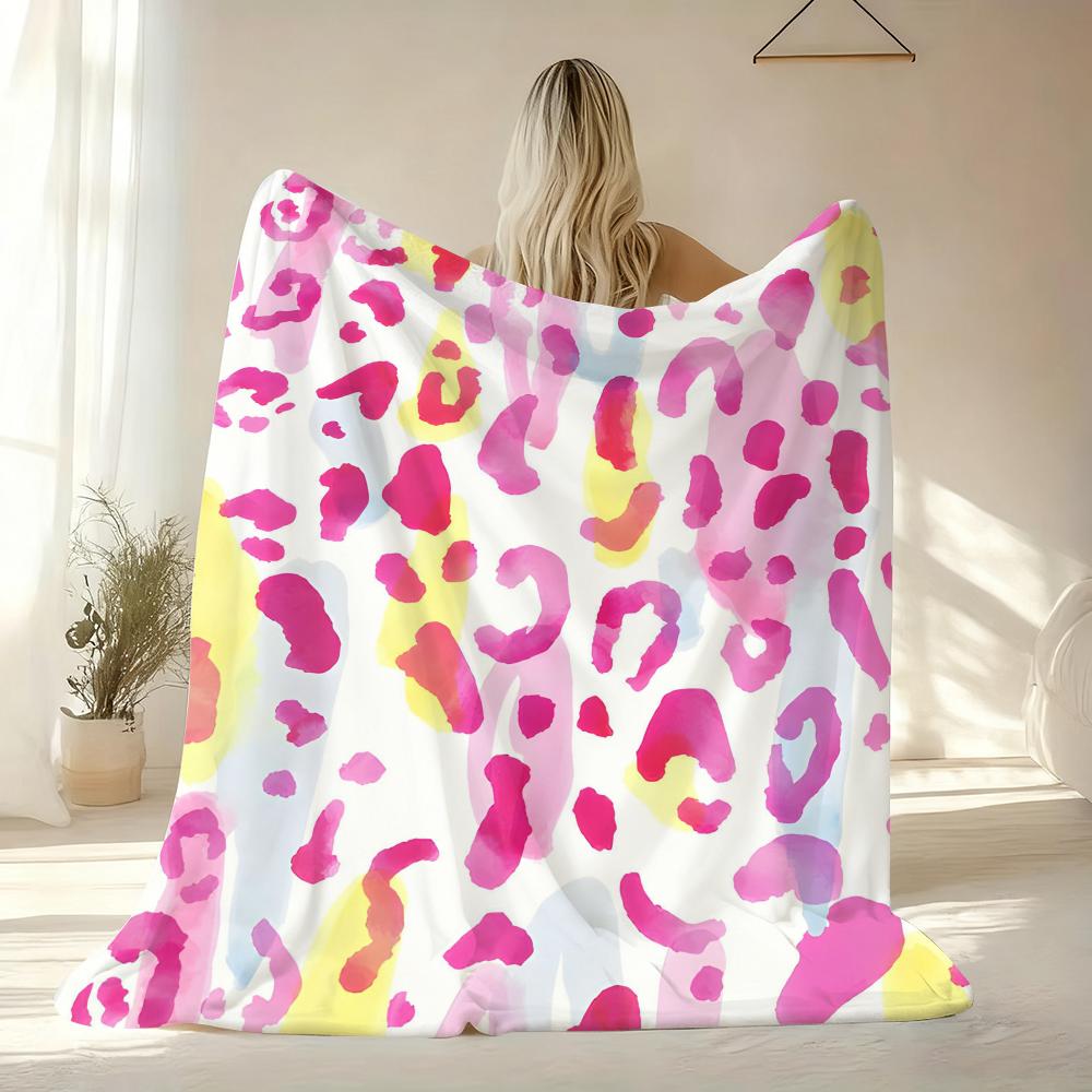 Wild Pattern Throw Soft Flannel AC Blanket Lightweight Summer Nap Throw Cozy Blanket for Sofa Bed Travel Home