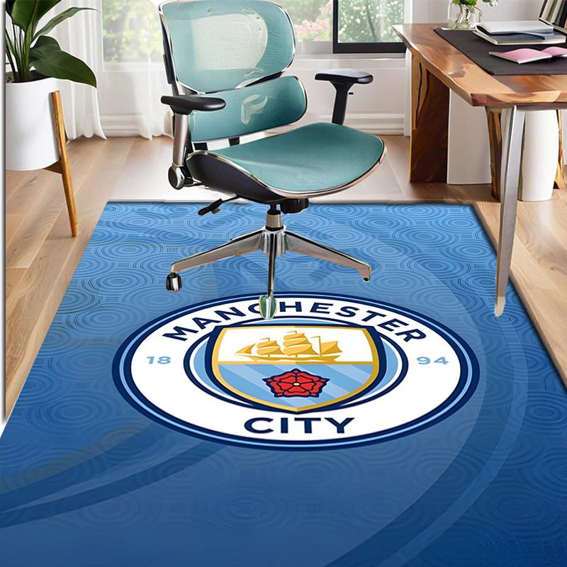 Football team City FC Pattern Rug, Indoor/Outdoor Mat, for Picnic, Gameroom, Bedroom, Office, Living Room, Home Decor Carpet, Birthday Gift