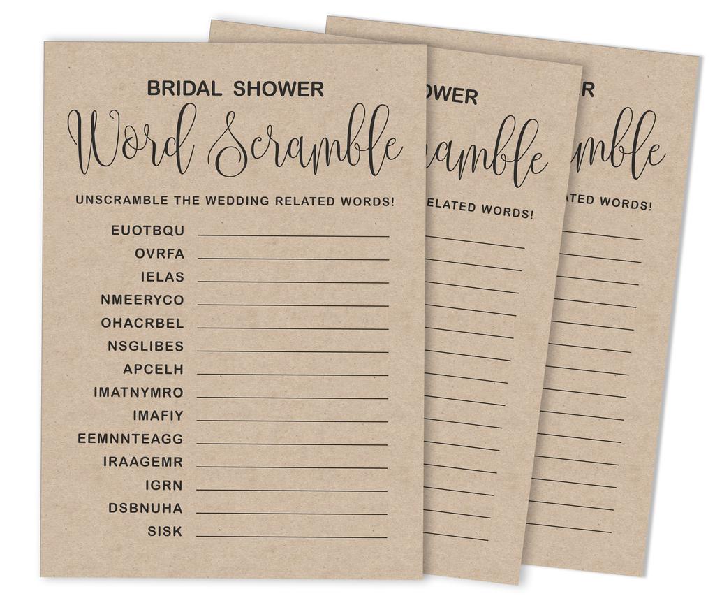 Inkdotpot Bridal Wedding Shower Bachelorette Party Bulk Blank Square Fill In Gift Ideas 50A  Kraft