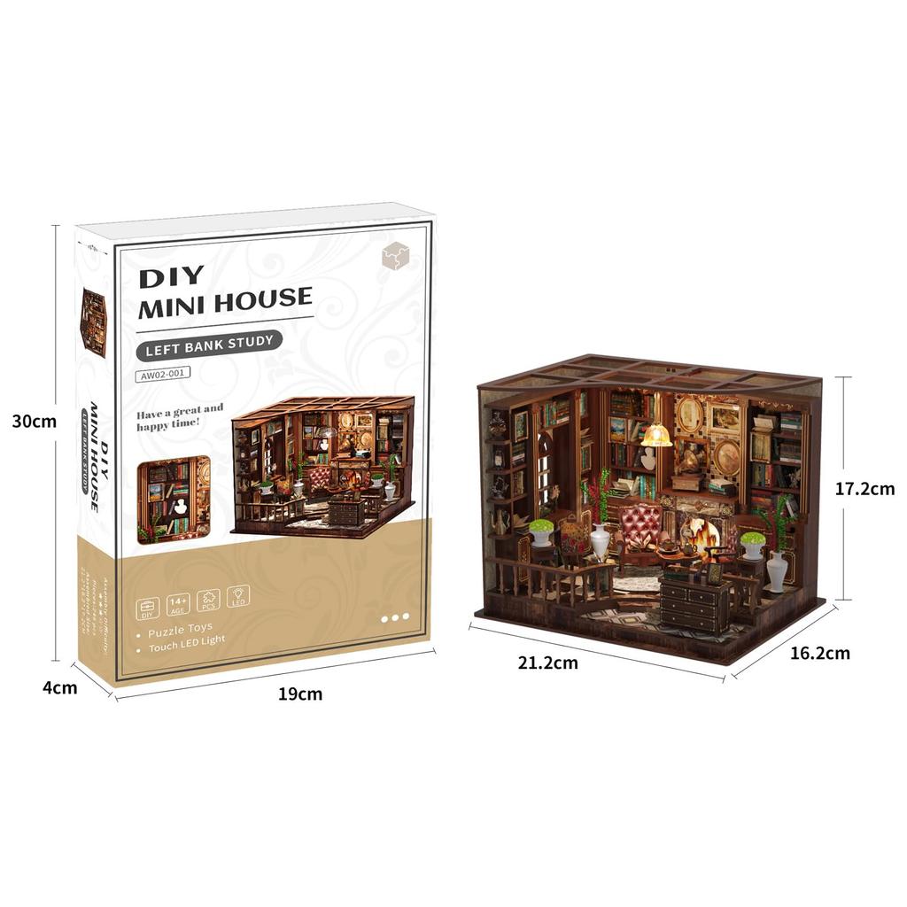 QmXCyzl Wooden DIY Miniature Dollhouse 3D Plastic Model Craft Wood Interior Holiday Craft Handmade Bank Kit, Puzzle, Kit, Kit, Puzzle, Decor, Gift,
