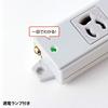SANWA SUPPLY 3-Pin Power Strip, 6 Outlets, with Magnets and Power Indicator, 3m, TAP-K6-3
