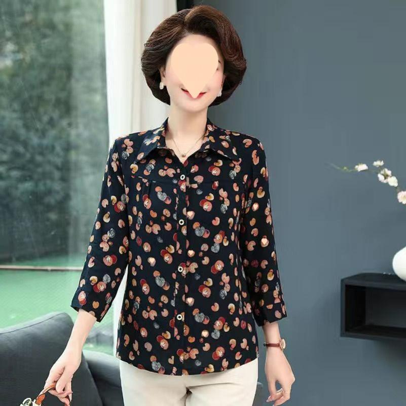 Autumn Shirt Clothes Mother 9-point Sleeve Thin Jacket Fashion Shirt Women