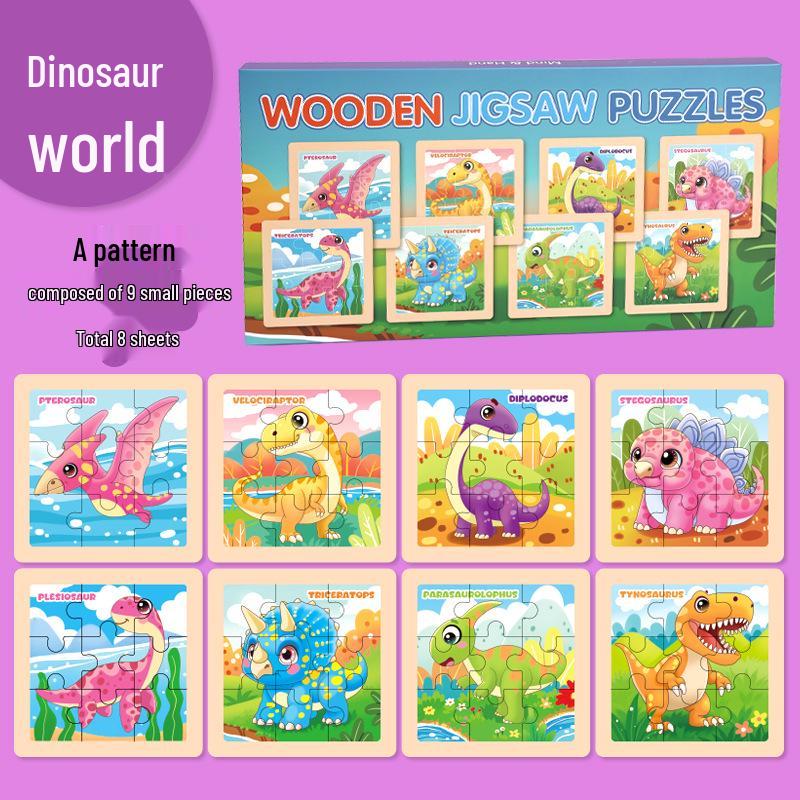 

Animal Forest Cartoon Wooden Jigsaw Puzzle, 9-Piece, for Ages 3-6: Early Education Toy