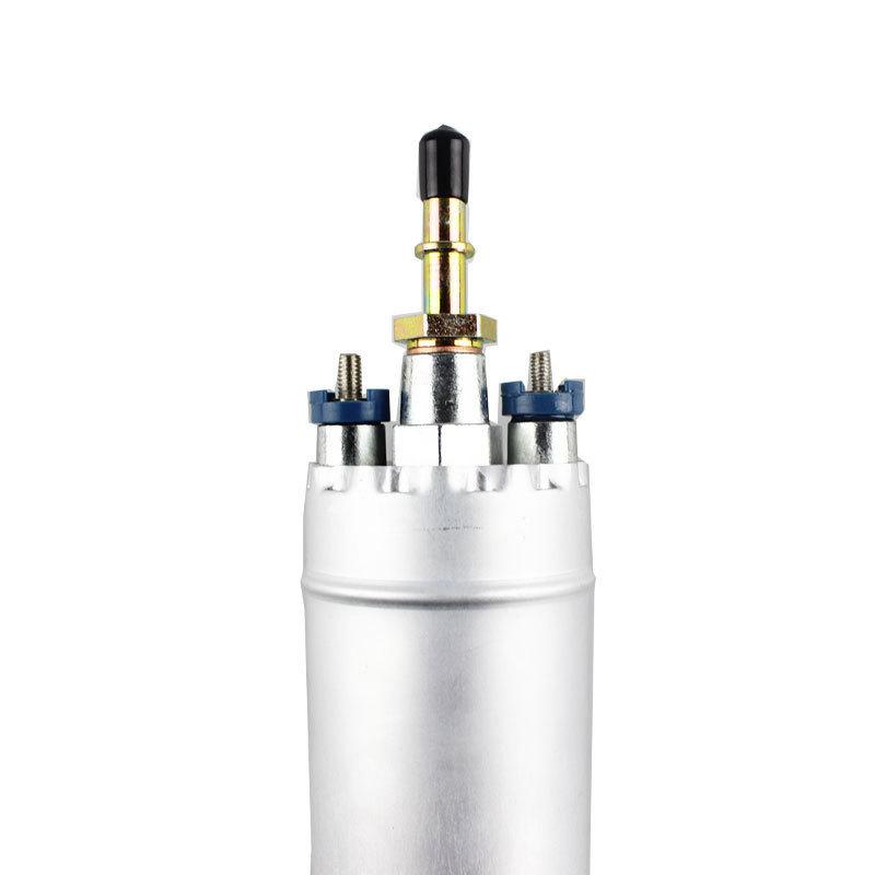 External High-Pressure Fuel Pump 12V, Aluminum Alloy, Silver, 0580464075, 21CM Length, 52MM Diameter, 8MM Inlet/Outlet, 5BAR,