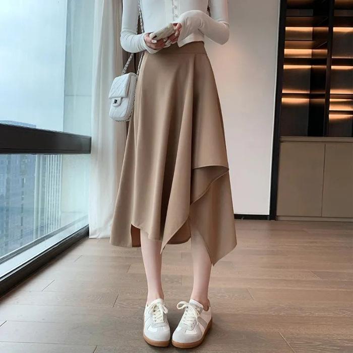 Korean Style Slim Swing Skirt for Women - Spring, Summer & Autumn Mid-Length Trend