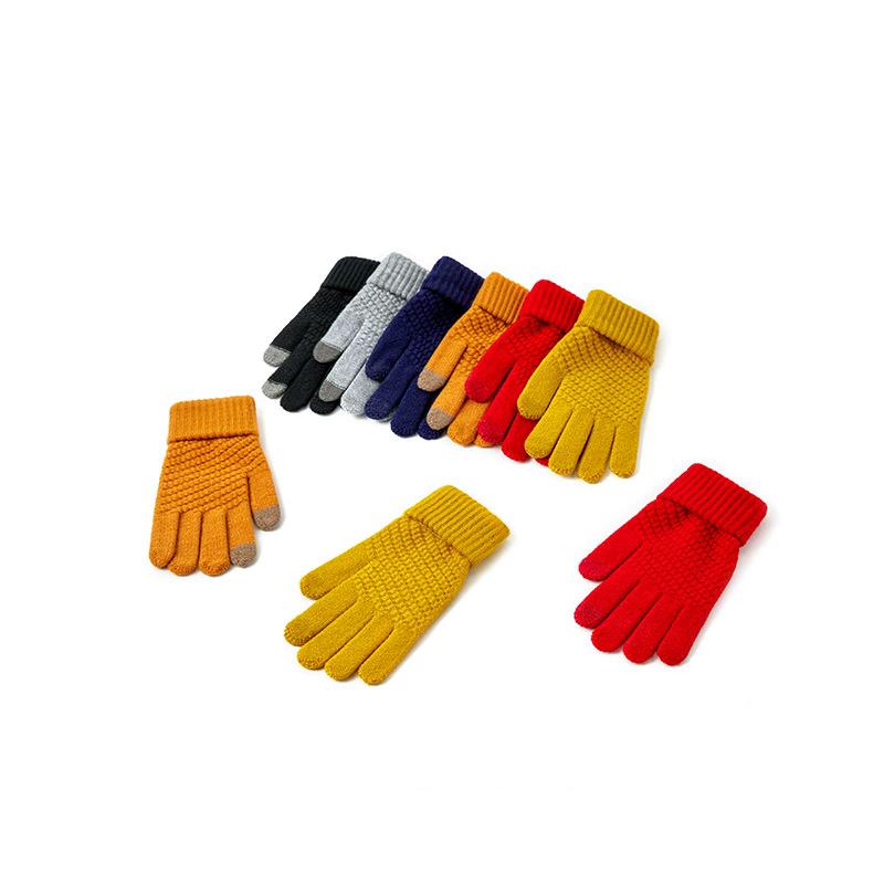 WTEMPO 1Pair Autumn Winter Cold-proof Windproof Full Finger Gloves Couple Warm Plush Gloves Outdoor Cycling Touch Screen Soft Gloves