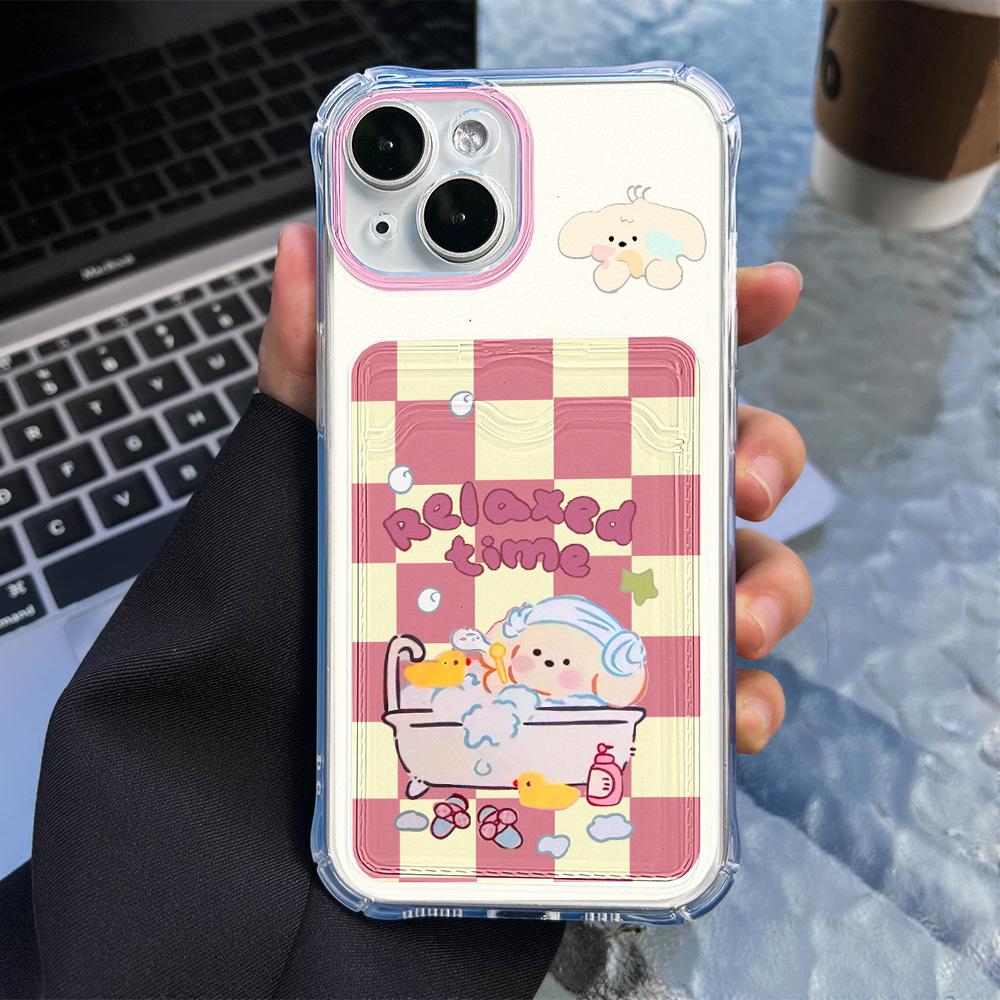 Card Phone Case for iPhone 11 13 XR 15 14 Pro Max iPhone 12 16 7 8 Plus XS Max Samsung S24 S23 A15 A55 A05 A54 Redmi 12 13C 13 9 Cartoon Protection