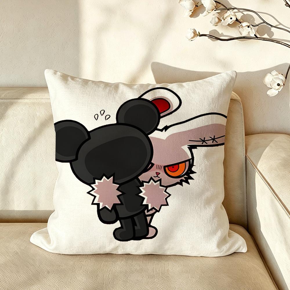 Character Bloody BBunny Cushion Cover Pillow Case Antidustmite Pillowcase Silky Short Plush Sofa Cushion Cover hot