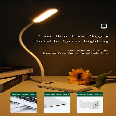 Portable Night Light Usb Three-tone Dimming 360 Degree Eye Protective Reading Lamp