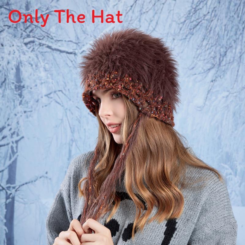 Plush Knit Beanie Hat With Warmth For Winter And Fall Season Wear коричневый
