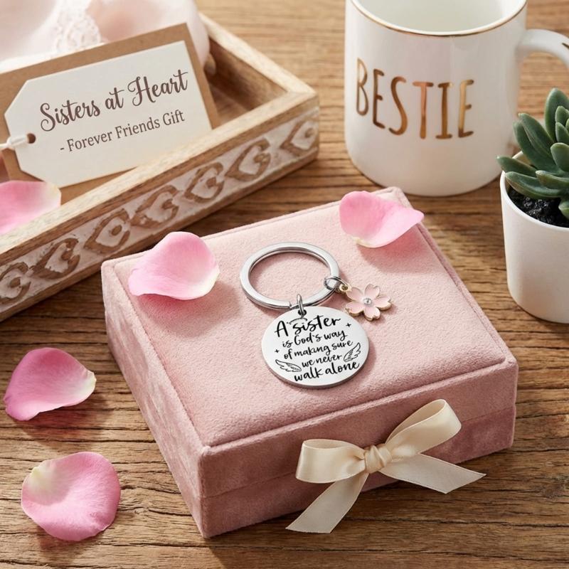 Meaningful Not Sisters By Blood Stainless Steel Keychain Thoughtful Present To Celebrate True Friendship