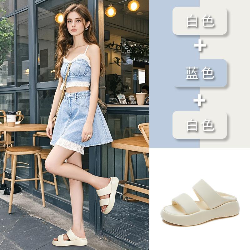 Slippers Women's 2025 Summer New Women's Cloud Beach Slippers Women's Casual Women's Wear Half