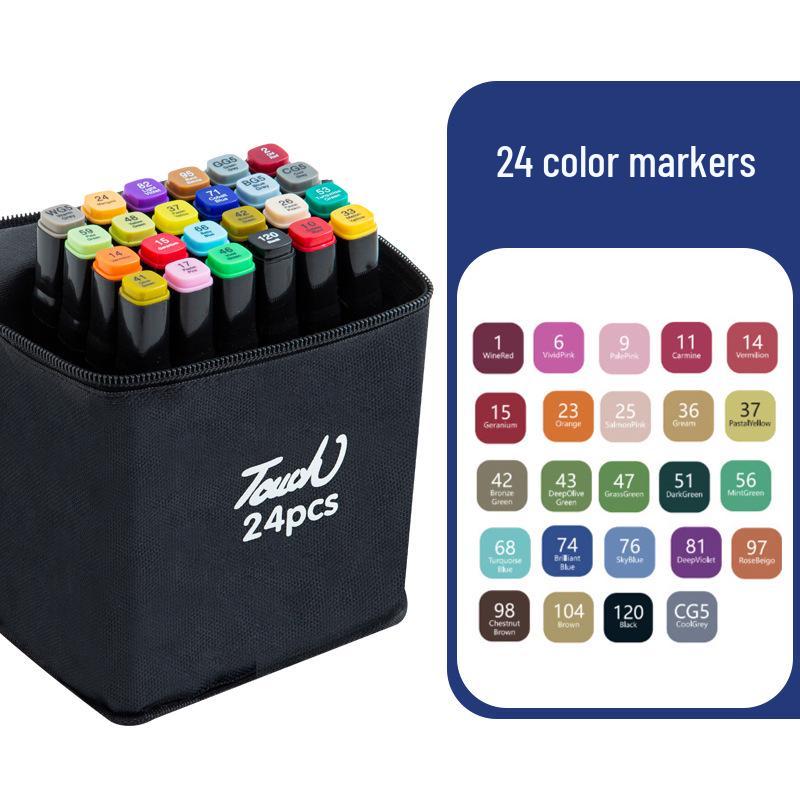 Набор двусторонних акварельных маркеров и хайлайтер-карандашей для детей - Включает кисть