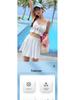 Korean-Style High Waist Two-Piece Swimsuit with Hollow-Out Skirt
