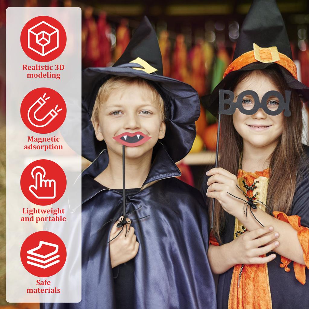 3Pcs Plastic 3D Spider Shape Fridge Magnet With Leg Realistic Novelty Spider Style Whiteboard Magnet for Kitchen Office