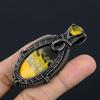 Bumblebee Jasper Pendant, 999 Copper Wire Wrapped Gemstone Jewelry, Handmade Pendant, For Mother Day