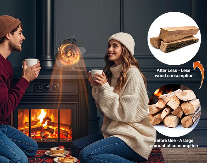 Thermoelectric Wall-Mounted 12-Blade Double-Headed Chimney Fan - Powerful Bestseller