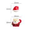 10 Set Resin Santa Claus Coffee Cup Pretend Play Cute Miniature Christmas Water Cup Crafts DIY Santa Claus Miniature Ornament