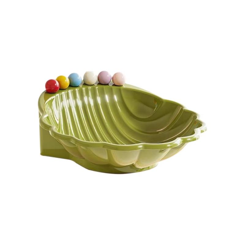 Shell Fruit Plate With Fork Large Capacity Salad Plate Comfortable Grip High-value Appearance Fruit Bowl