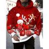 Christmas Santa Reindeer Hoodie Men Women Cartoon Ornament Print Casual Pullover Hooded Sweatshirt Hip Hop Sport Streetwear Tops