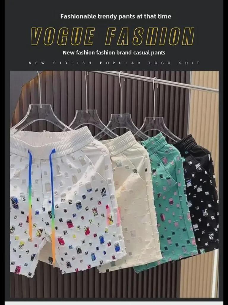 Men's Trendy Summer Print Shorts: Stylish, Youthful, Loose Beachwear