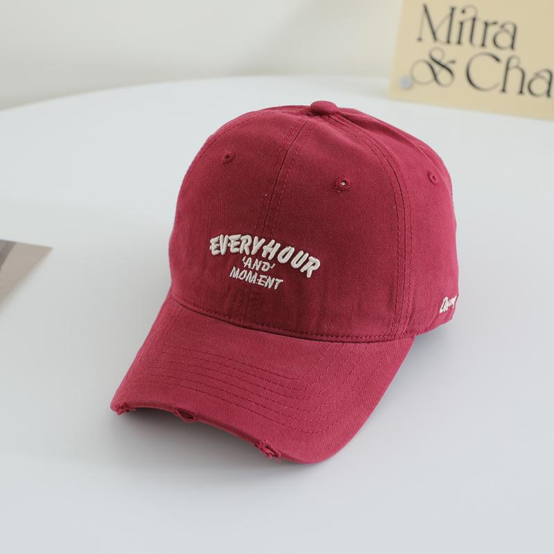 Nouvelle Casquette de Baseball Brodée pour Filles Japonaise à Large Bord Chapeau Haut Mou Doux en Pur Coton Polyvalent Langue de Canard