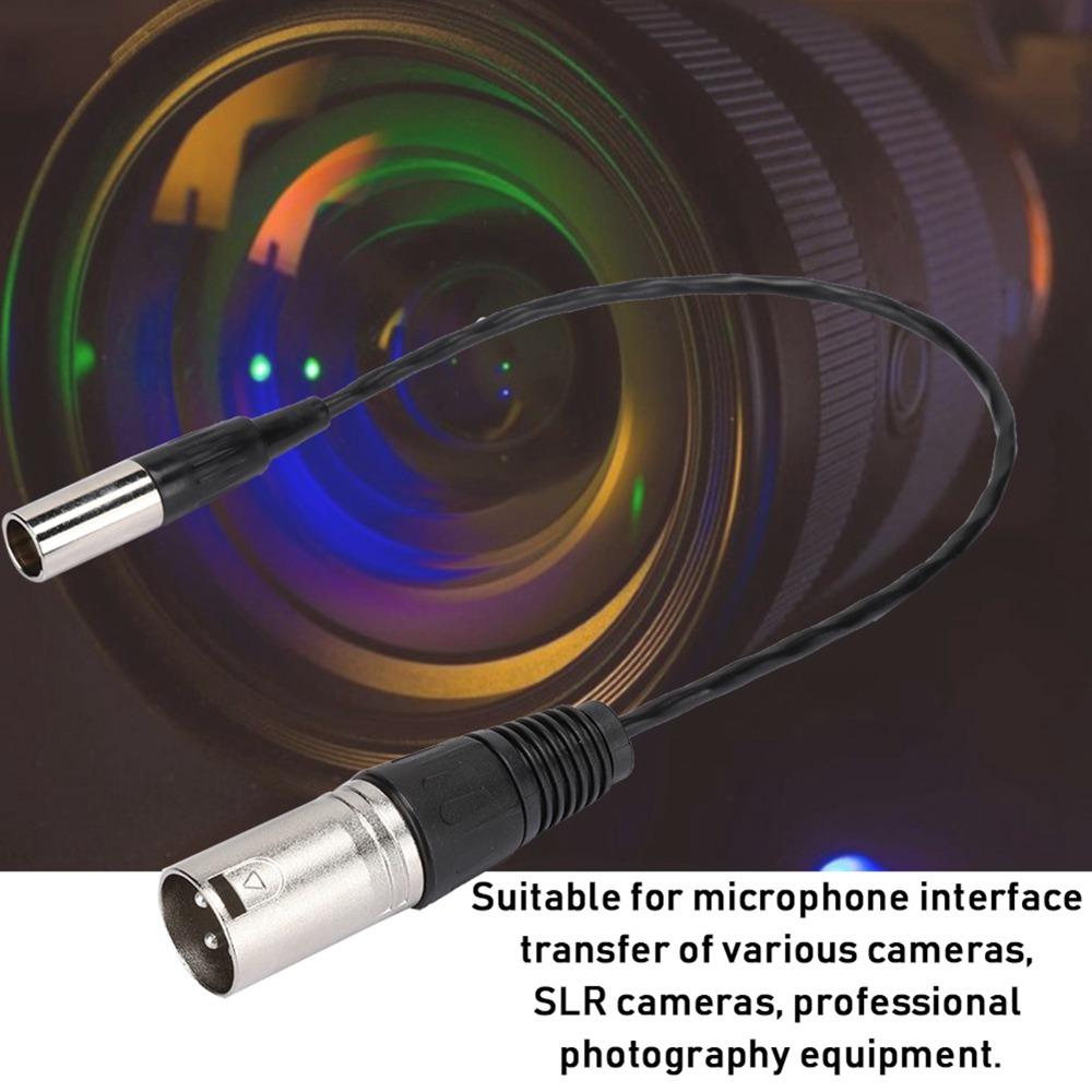 30cm/11.81in Mini XLR 3Pin Male to XLR Male Transfer Cable for Canon Audio Cable Video Recording