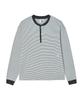STREET STANDARD Striped Henley Neck Long Sleeve White