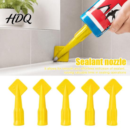 Flexible Plastic Caulking Tip 5Pcs Caulk Tools Tips Set with Nozzle Adapter Window Door Gap Filler Tool Applicator Reusable Nozzles for Finishing