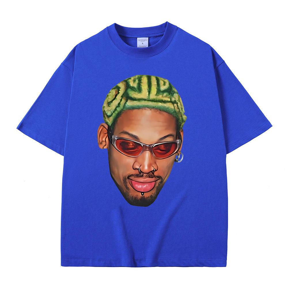 The Worm Dennis Rodman Head Graphic Tshirt Male Vintage Oversized Basketball Boys T Shirt Men's Hip Hop Fashion Street T-shirts