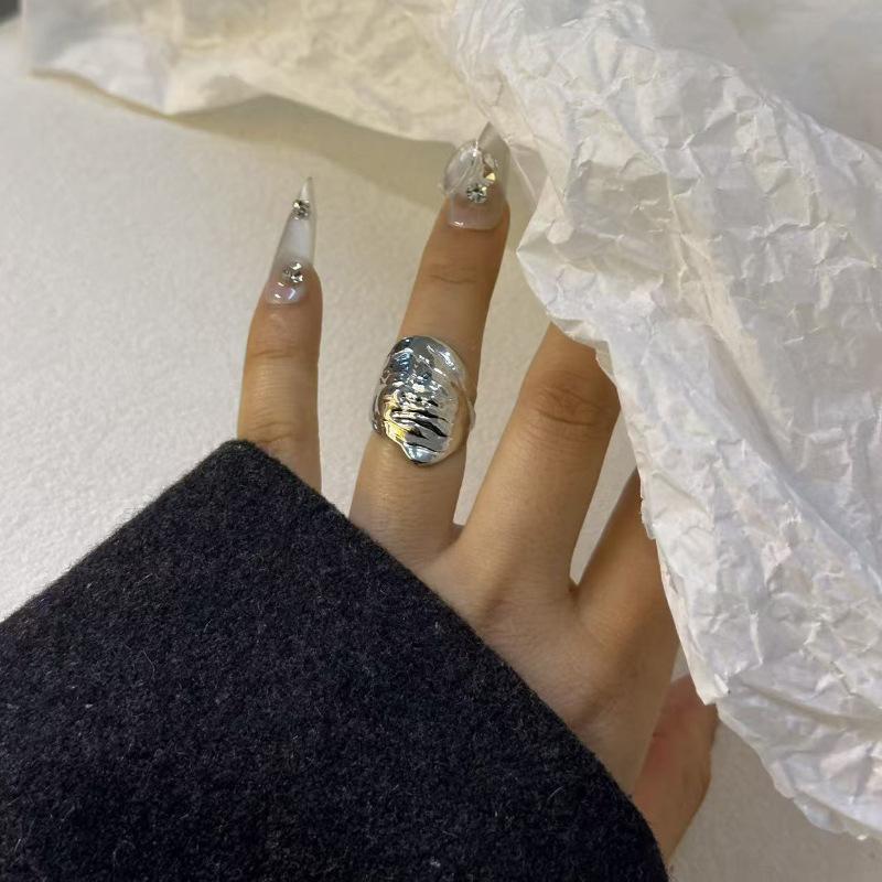 

New Artistic Irregular Texture Knuckle Ring Hip-Hop Style Niche Full Finger Rings For Men And Women A12
