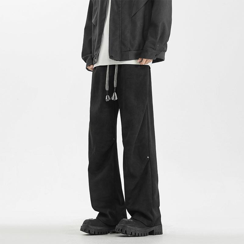 Tie-dye Dirty Pants for Men's Scimitar Design Summer Wide-leg Straight Loose Casual Pants Spring and Autumn Style